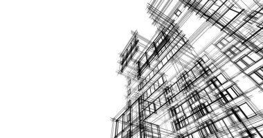 şehir mimarisi ve binalar 3D çizimi 