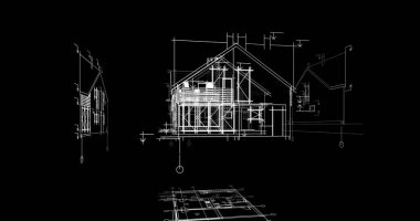 Binanın mimari 3d çizim çizim ev