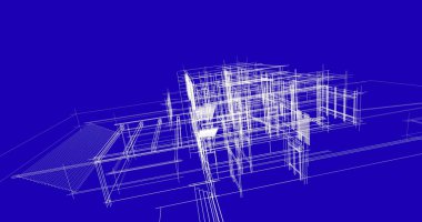 Ev kavramı kroki 3d çizim