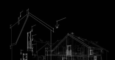 mimari çizimleri 3B illüstrasyon - illüstrasyon