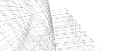 mimari çizimleri 3B illüstrasyon - illüstrasyon