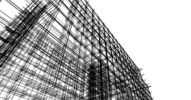 mimari çizimleri 3B illüstrasyon - illüstrasyon