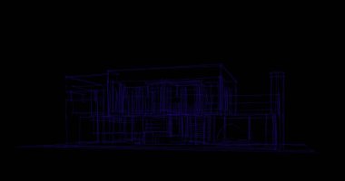 Binanın mimari 3d çizim çizim ev