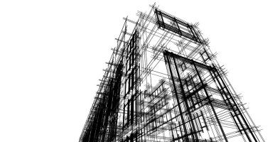 şehir mimarisi ve binalar 3D çizimi 