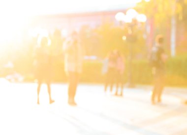 Sonbahar park, bulanık görünüm 