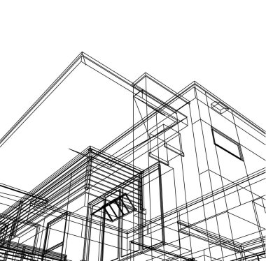 Ev kavramı kroki 3d çizim