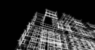 şehir mimarisi ve binalar 3D çizimi 