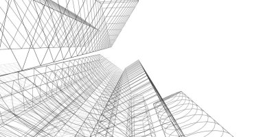 şehir mimarisi ve binalar 3D çizimi 