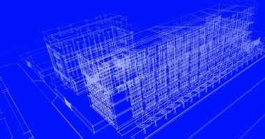 mimari çizimleri 3B illüstrasyon - illüstrasyon
