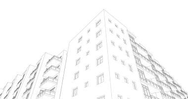 Ev kavramı kroki 3d çizim