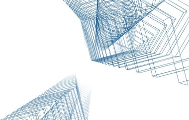 şehir mimarisi ve binalar 3D çizimi 