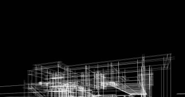 Ev kavramı kroki 3d çizim