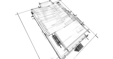 Ev kavramı kroki 3d çizim