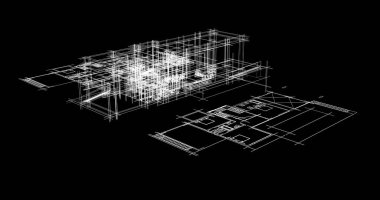 Ev kavramı kroki 3d çizim