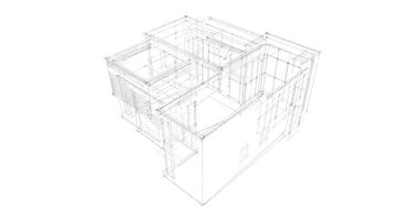 Ev kavramı kroki 3d çizim