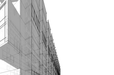 mimari çizimleri 3B illüstrasyon - illüstrasyon