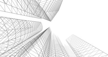 şehir mimarisi ve binalar 3D çizimi 