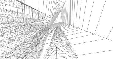 şehir mimarisi ve binalar 3D çizimi 