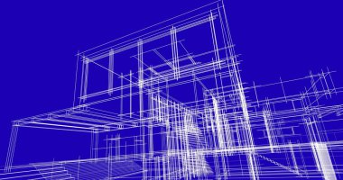 Ev kavramı kroki 3d çizim