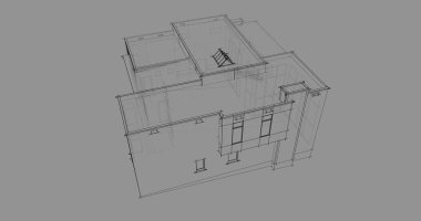 Ev kavramı kroki 3d çizim