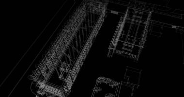 Binanın mimari 3d çizim çizim ev