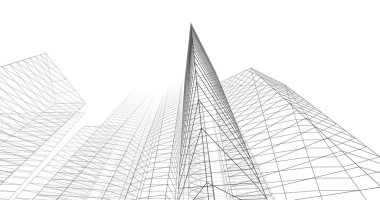 şehir mimarisi ve binalar 3D çizimi 