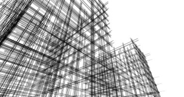 mimari çizimleri 3B illüstrasyon - illüstrasyon