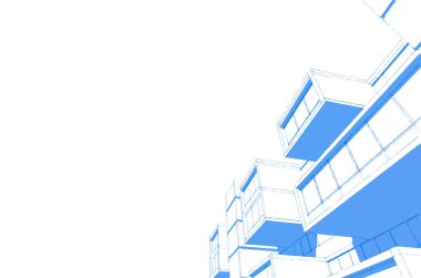 mimari çizimleri 3B illüstrasyon - illüstrasyon