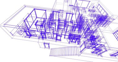 Ev kavramı kroki 3d çizim