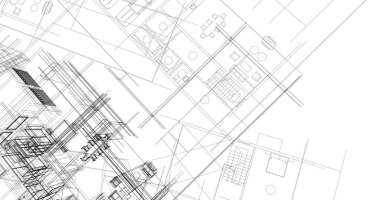 Binanın mimari 3d çizim çizim ev