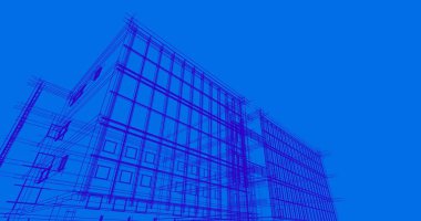 Binanın mimari 3d çizim çizim ev