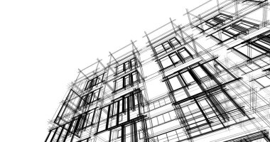 şehir mimarisi ve binalar 3D çizimi 