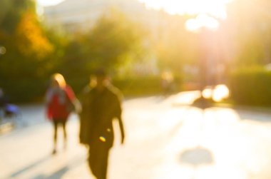 Sonbahar park, bulanık görünüm 