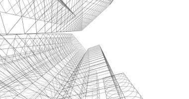 şehir mimarisi ve binalar 3D çizimi 