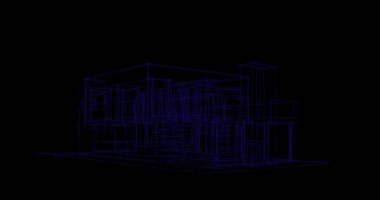 Binanın mimari 3d çizim çizim ev