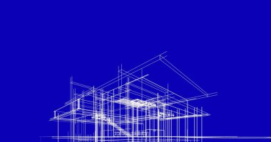 Ev kavramı kroki 3d çizim