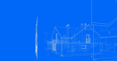 mimari çizimleri 3B illüstrasyon - illüstrasyon