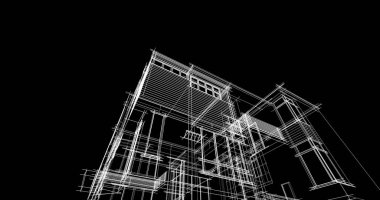 Ev kavramı kroki 3d çizim