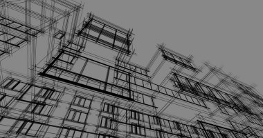 İnşaat 3d çizim Bina mimari