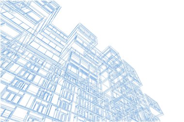 mimari çizimleri 3B illüstrasyon - illüstrasyon