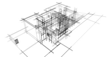 Ev kavramı kroki 3d çizim