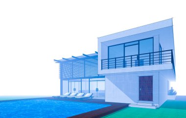 mimari çizimleri 3B illüstrasyon - illüstrasyon