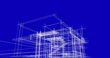 Ev kavramı kroki 3d çizim