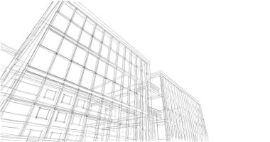 Binanın mimari 3d çizim çizim ev