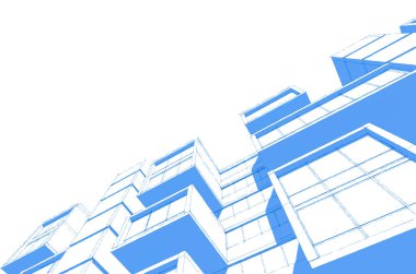 mimari çizimleri 3B illüstrasyon - illüstrasyon