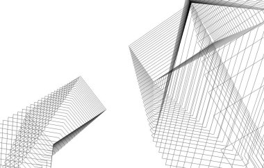 mimari çizimleri 3B illüstrasyon - illüstrasyon