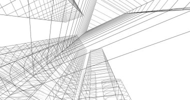 şehir mimarisi ve binalar 3D çizimi 