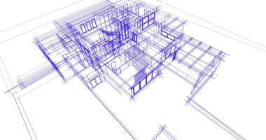 Ev kavramı kroki 3d çizim