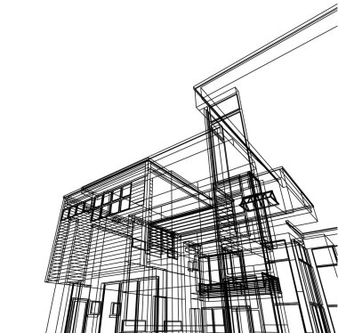 Ev kavramı kroki 3d çizim