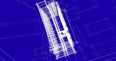 mimari çizimleri 3B illüstrasyon - illüstrasyon